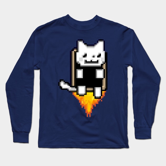JetPack Kitty Attack Long Sleeve T-Shirt by ChrisOConnell